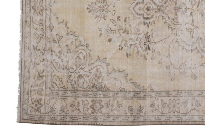 vintage floral soft muted handmade oushak rug 9