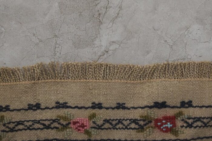 vintage french aubusson kilim runner 8