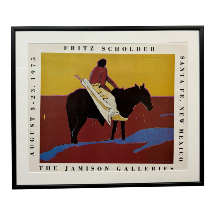 vintage fritz scholder signature poster for jamison galleries 5487