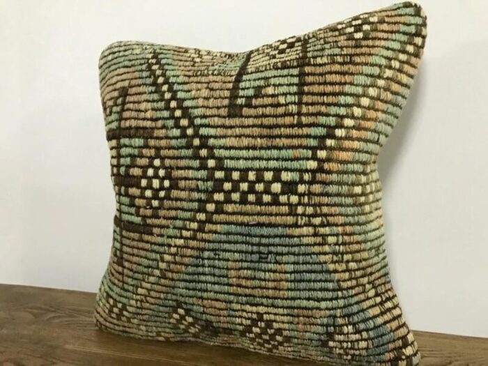 vintage geometric pillow rug 1960s 3889