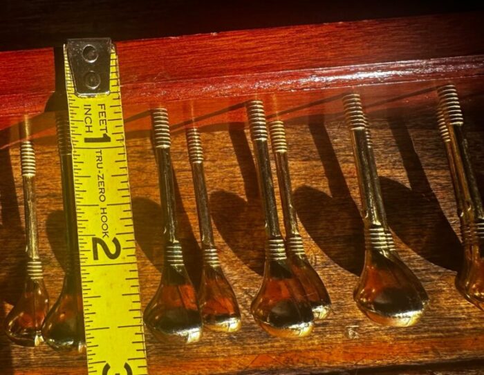 vintage golf clubs brass drivers tie rack 24 hooks 3931