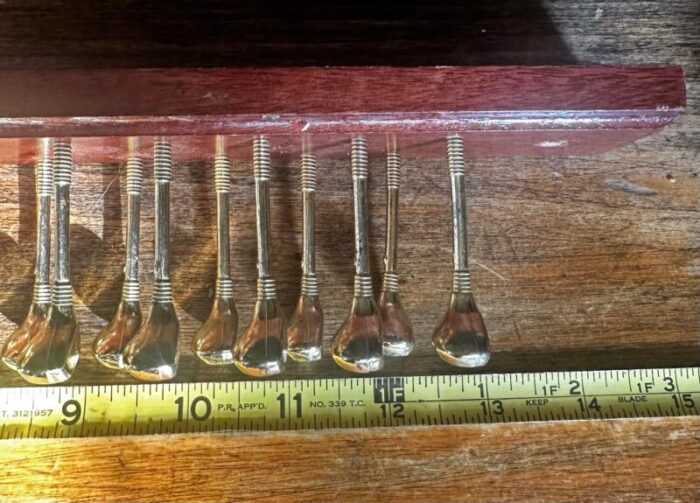 vintage golf clubs brass drivers tie rack 24 hooks 5778