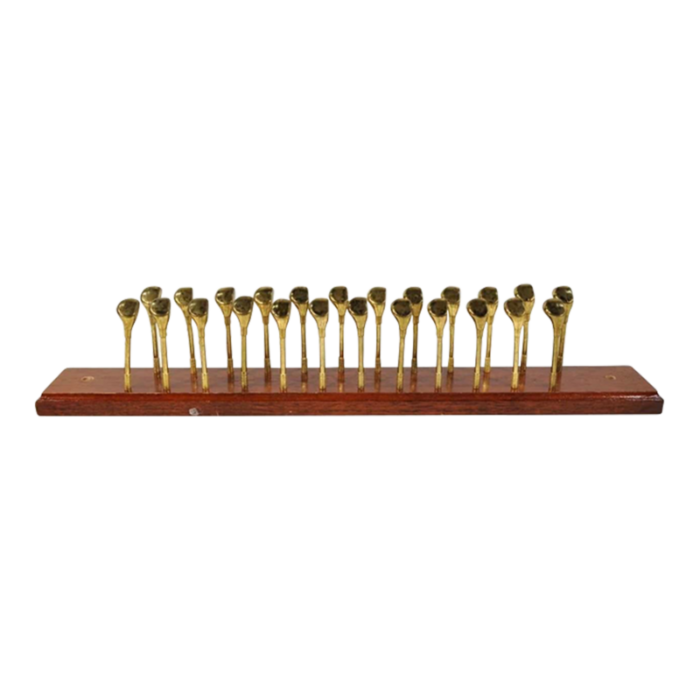 vintage golf clubs brass drivers tie rack 24 hooks 7124