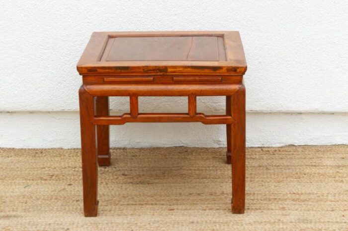 vintage hardwood chinese end table 1118