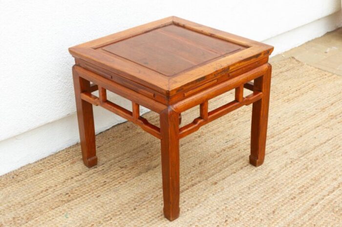 vintage hardwood chinese end table 2981