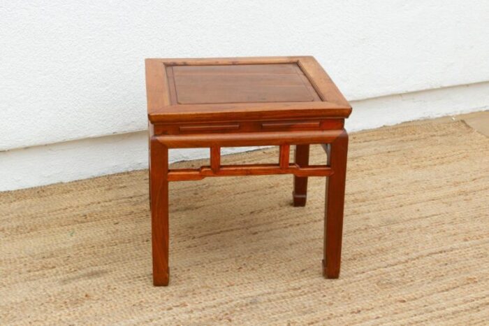 vintage hardwood chinese end table 3931