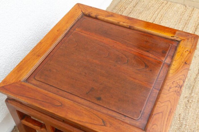 vintage hardwood chinese end table 4238