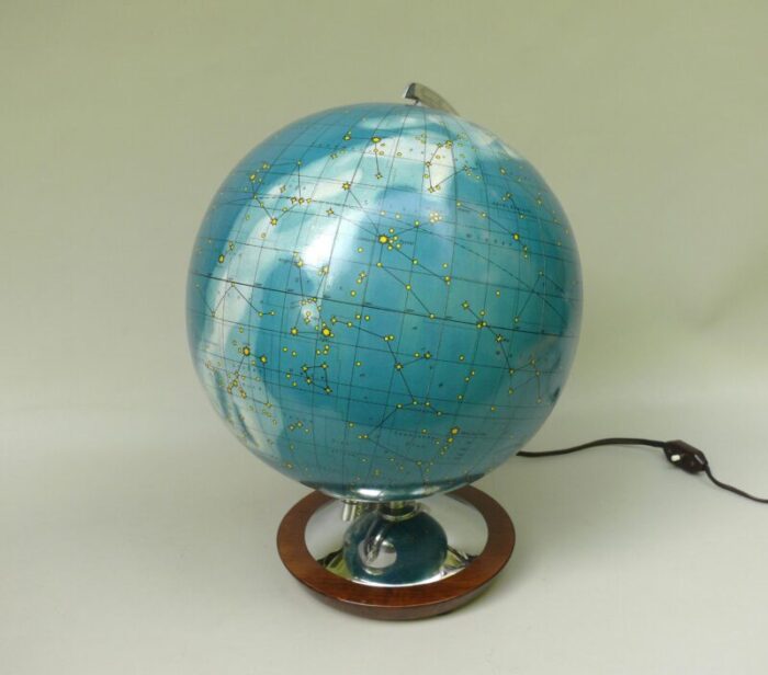 vintage illuminated terrestrial globes 1950s set of 2 2123