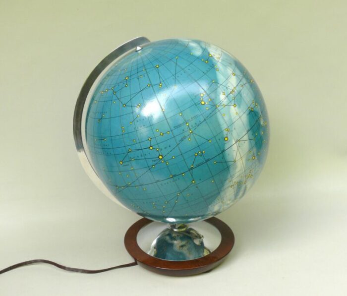 vintage illuminated terrestrial globes 1950s set of 2 2875