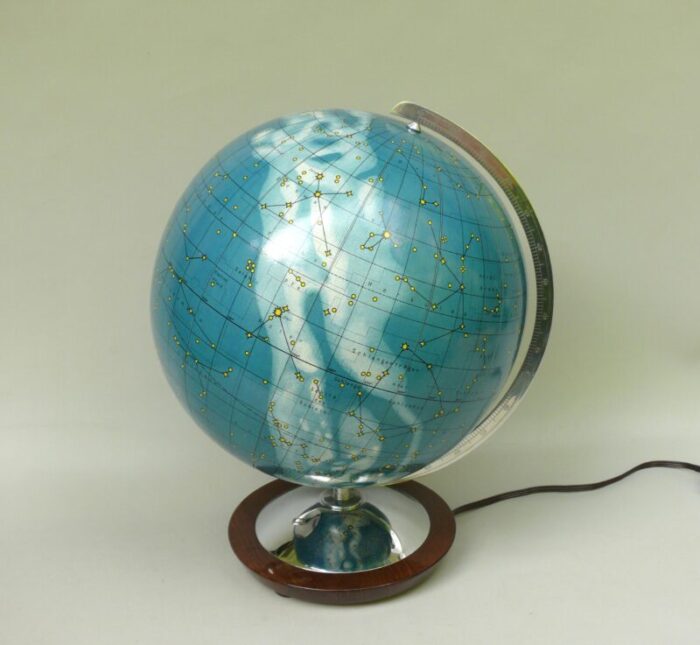 vintage illuminated terrestrial globes 1950s set of 2 5586