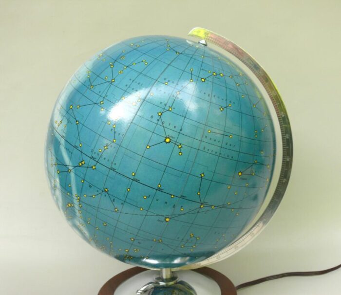 vintage illuminated terrestrial globes 1950s set of 2 7761