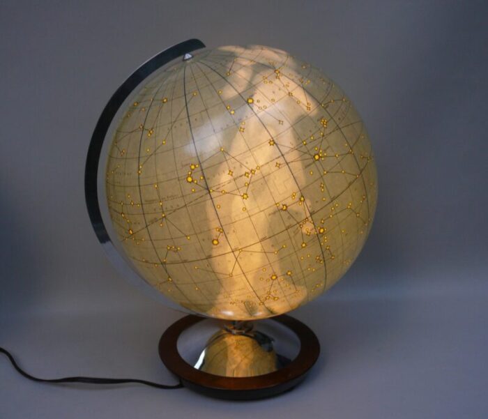 vintage illuminated terrestrial globes 1950s set of 2 9518