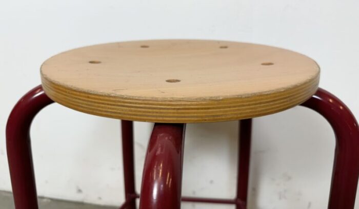 vintage industrial school stool 1970s 1737