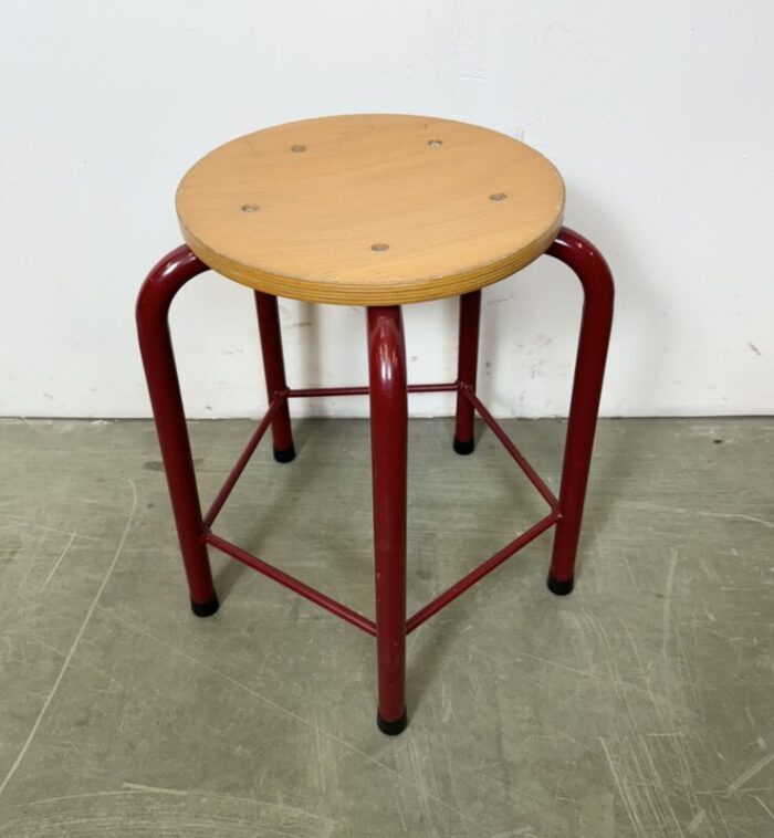 vintage industrial school stool 1970s 5402