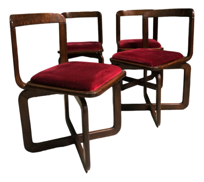 vintage italian dining chairs 1960s set of 4 0026