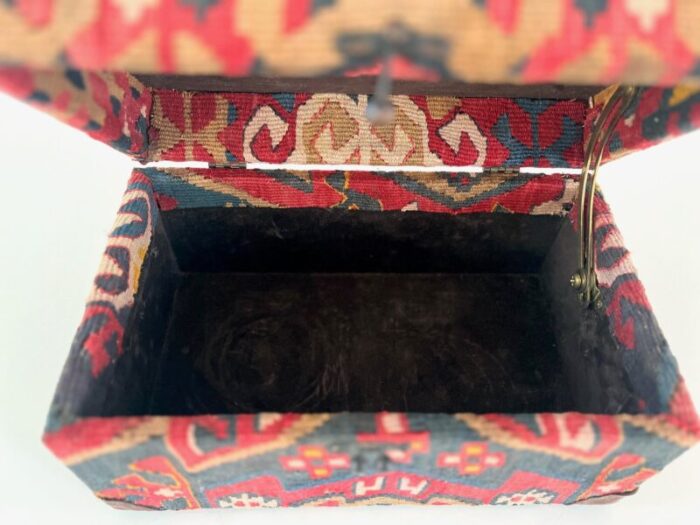 vintage kilim covered box 0677