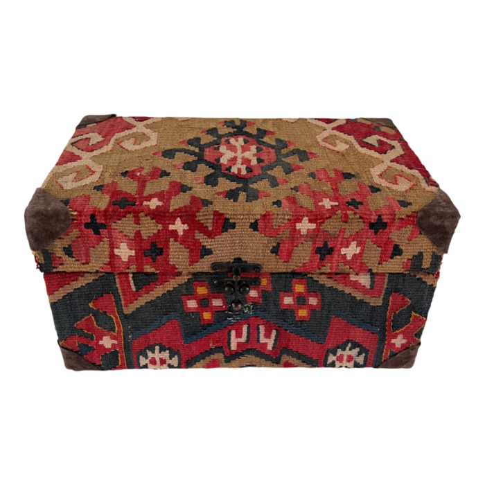 vintage kilim covered box 1097