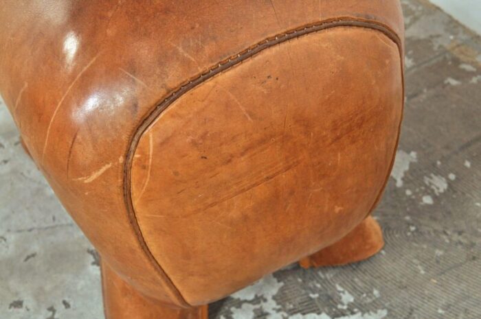 vintage leather gymnastic horse or foot stool 1930s 9573