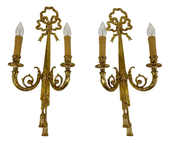 vintage louis xvi belgium bronze wall sconces lighting classic empire furniture from massive lighting set of 2 6512