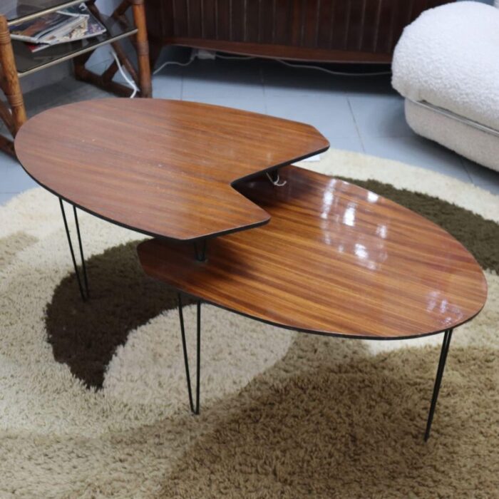 vintage mahogany coffee table by isa bergamo italy 1960s 0561