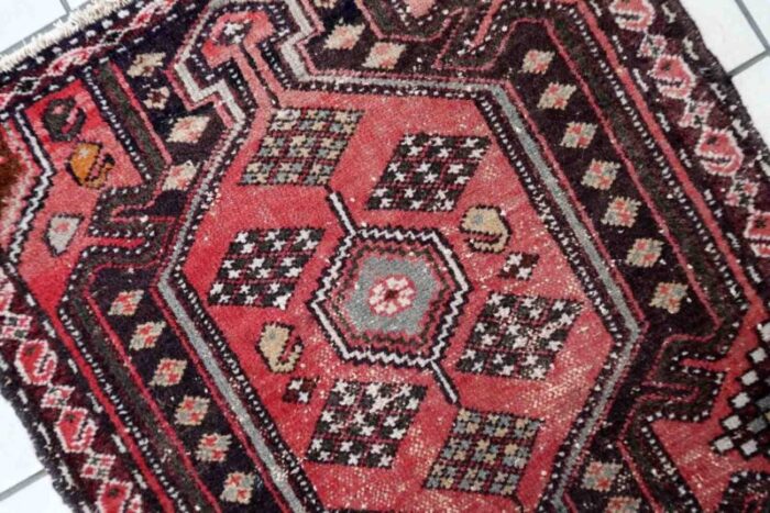 vintage middle eastern handmade hamadan rug 1950s 7