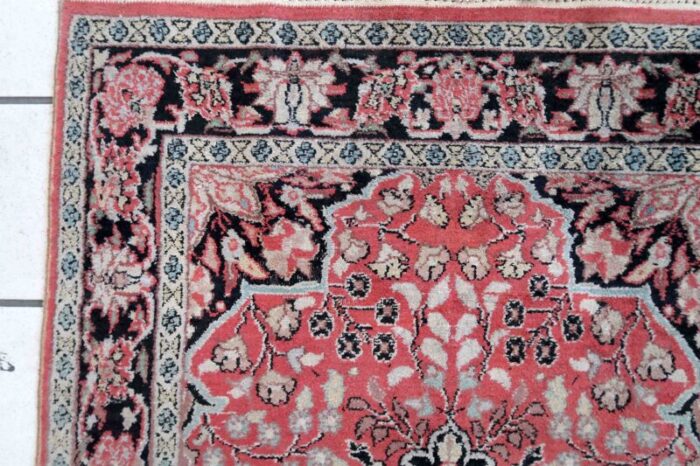 vintage middle eastern tabriz kashmir rug 1960s 4