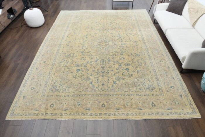 vintage middle eastern tabriz medallion rug 1