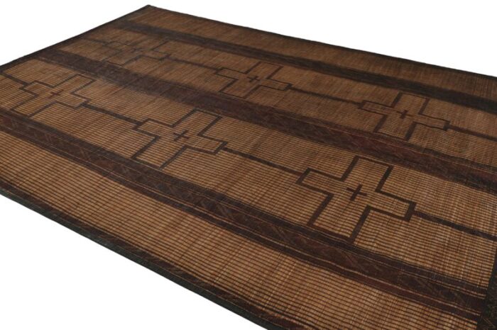 vintage moroccan tuareg mat in beige with geometric patterns from rug and kilim 2313