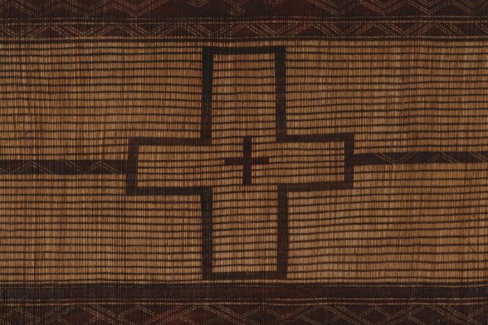 vintage moroccan tuareg mat in beige with geometric patterns from rug and kilim 2755