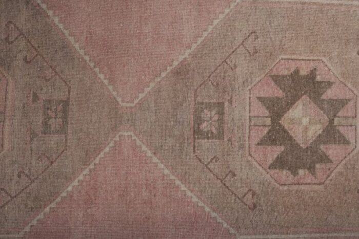 vintage neoclassical turkish oushak runner 4