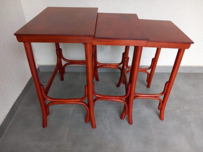 vintage nesting tables by poland krakow 1930s set of 3 1440