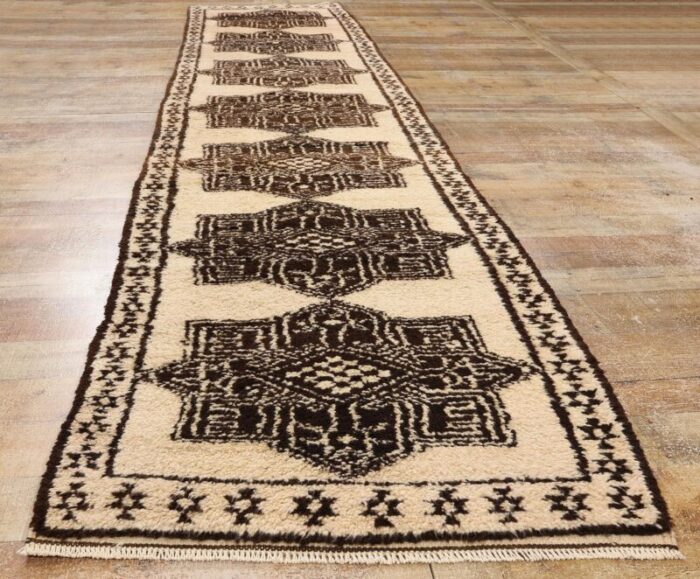 vintage neutral kurdish rug runner 0300 x 1306 7361