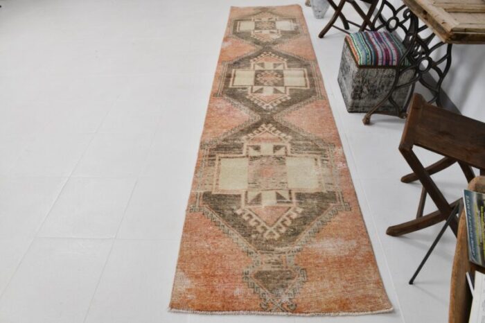 vintage orange geometric runner rug 1964 4