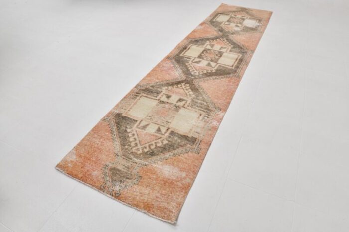 vintage orange geometric runner rug 1964 5