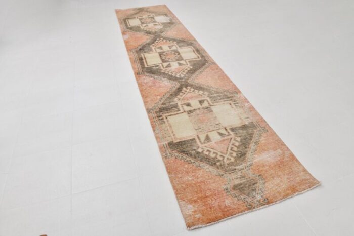 vintage orange geometric runner rug 1964 6