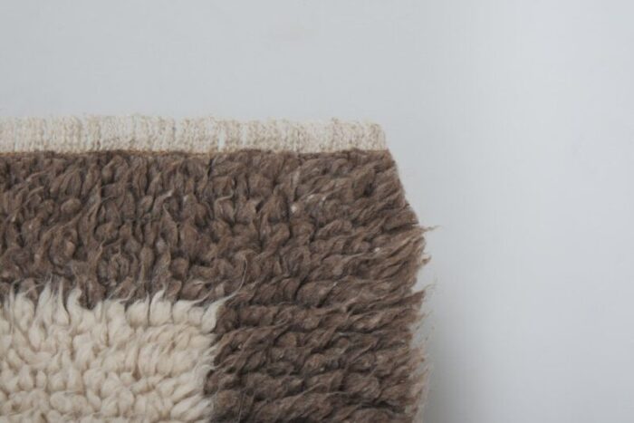 vintage organic wool turkish shaggy rug 10