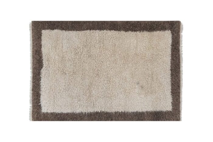 vintage organic wool turkish shaggy rug 2