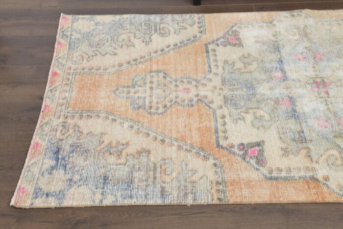 vintage oushak turkish orange wool rug 1940s 5