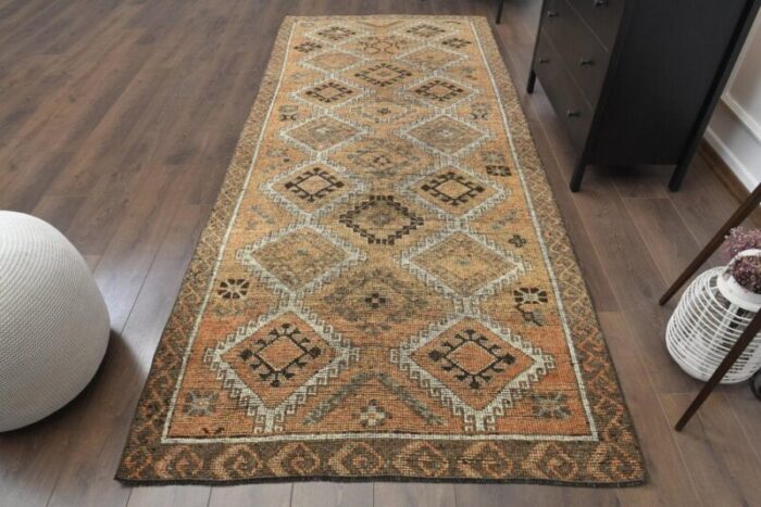 vintage oushak wool runner rug 1960s 1