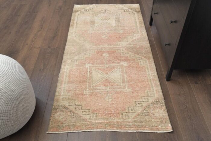 vintage oushak wool runner rug anatolia 1960s 1