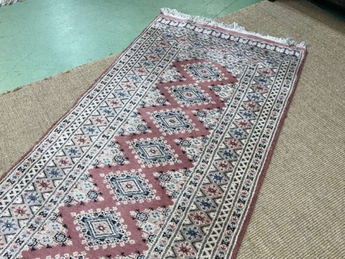 vintage pakistani wool and silk rug 6