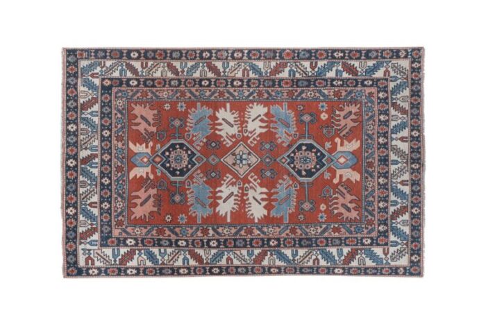 vintage pale caucasian rug 2