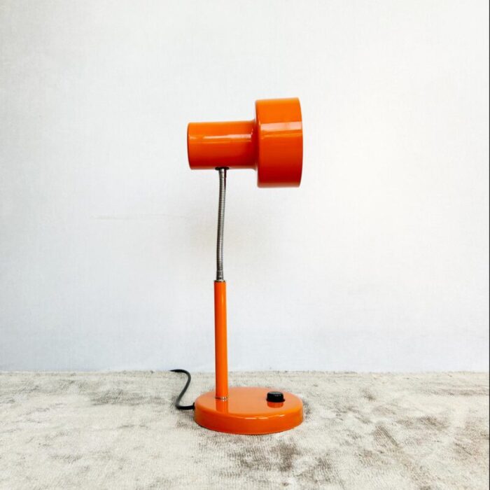 vintage pifco model 986 orange gooseneck desk lamp 1970s 0338