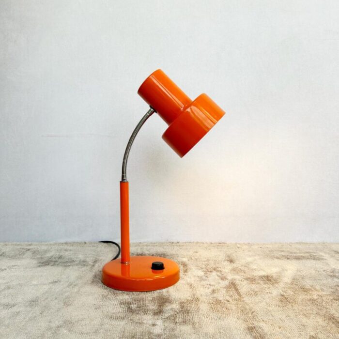 vintage pifco model 986 orange gooseneck desk lamp 1970s 5529