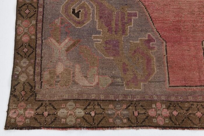 vintage pink and brown wool rug 10