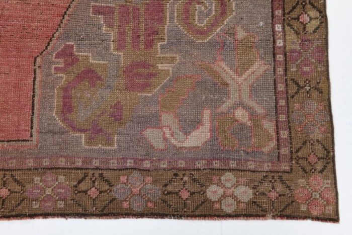 vintage pink and brown wool rug 11