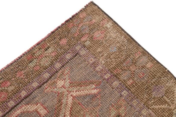 vintage pink and brown wool rug 12