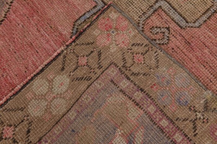 vintage pink and brown wool rug 13