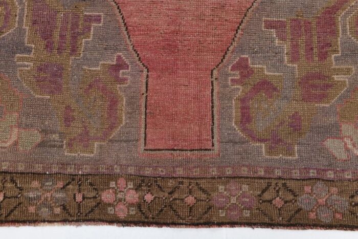 vintage pink and brown wool rug 14