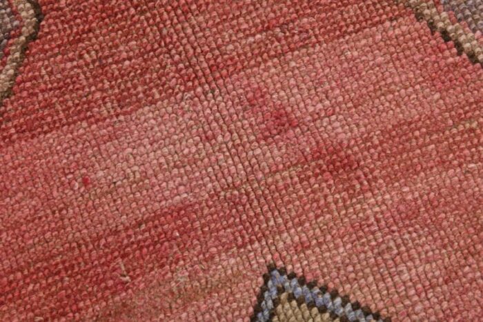 vintage pink and brown wool rug 16